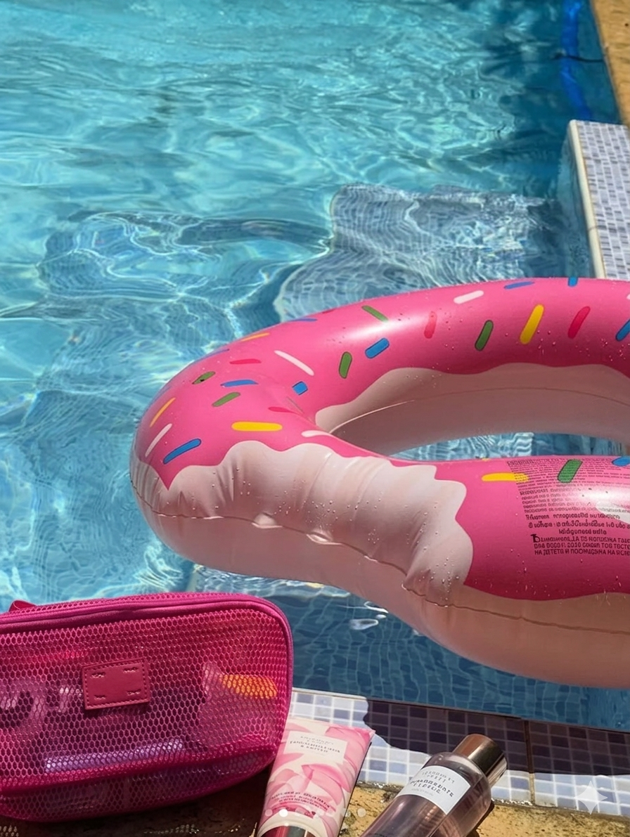 Beit El Jabal pool with pink donut float